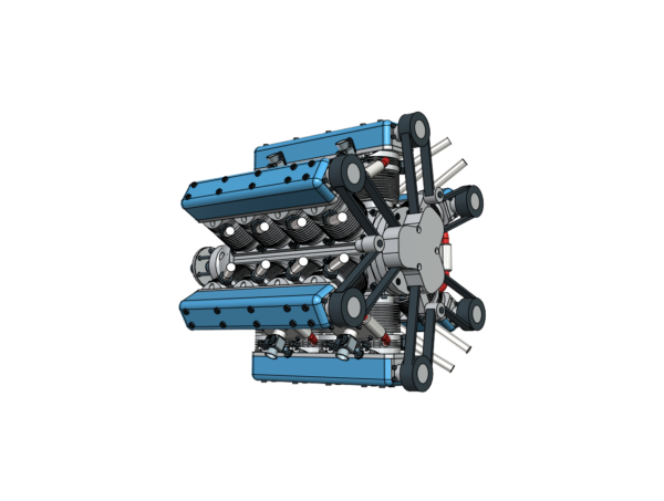 24 Zylinder Reihensternmotor