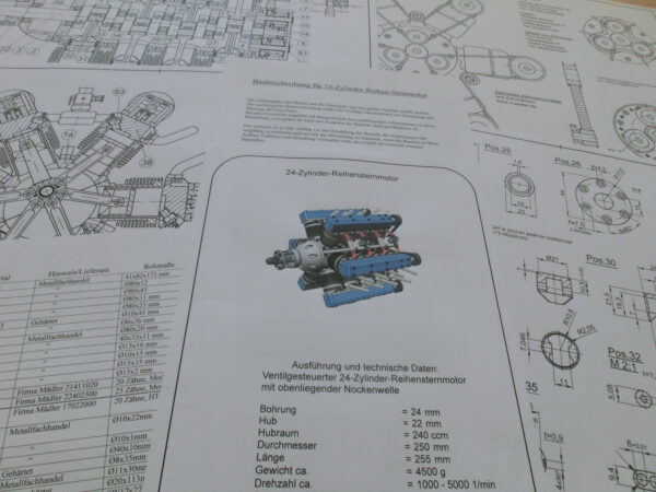 24 Zylinder Reihensternmotor Bauplan